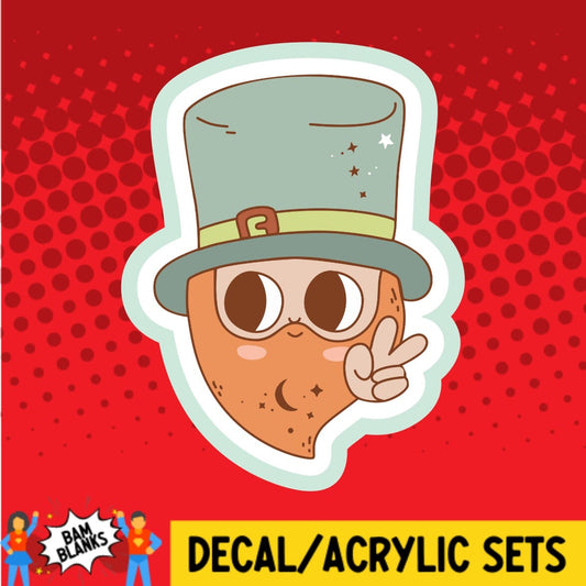 Leprechaun with Peace Sign - DECAL AND ACRYLIC SHAPE #DA01656