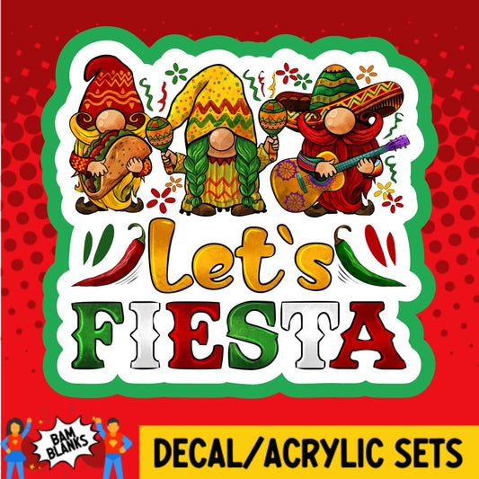 Lets Fiesta Gnomes - DECAL AND ACRYLIC SHAPE #DA02097