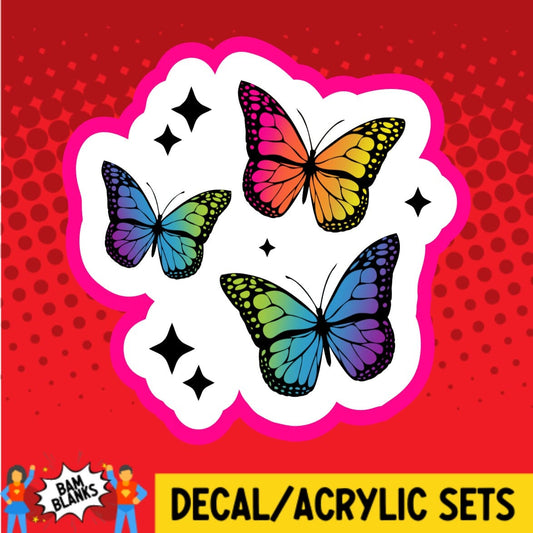 Neon Butterflies - DECAL AND ACRYLIC SHAPE #DA01863