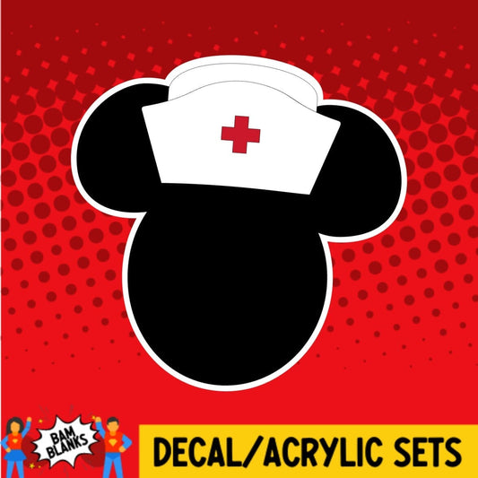 Nurse Girl Mouse - DECAL AND ACRYLIC SHAPE #DA01146