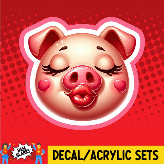 Pig Kisses - DECAL AND ACRYLIC SHAPE #DA01778