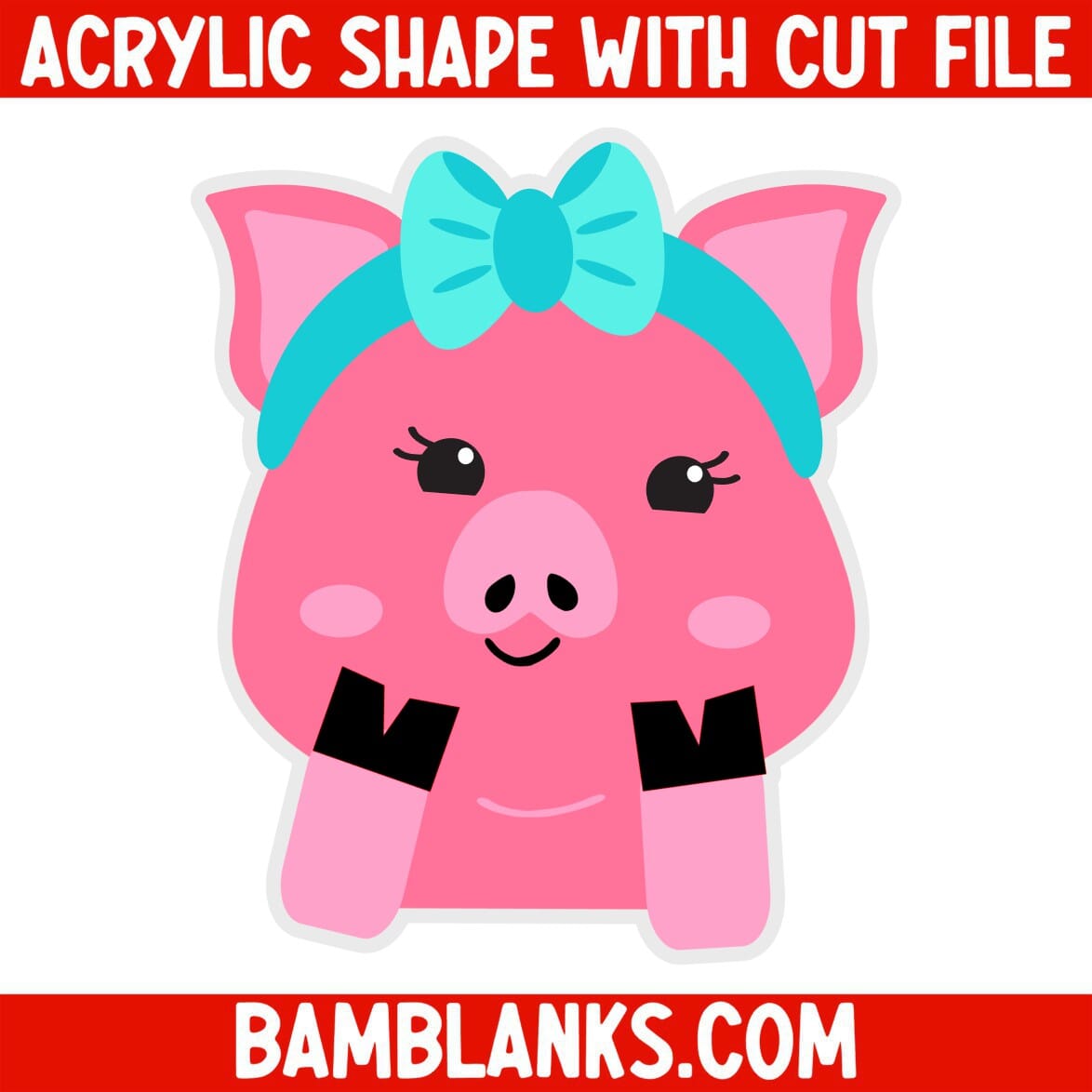 Piggie Head - Acrylic Shape #452