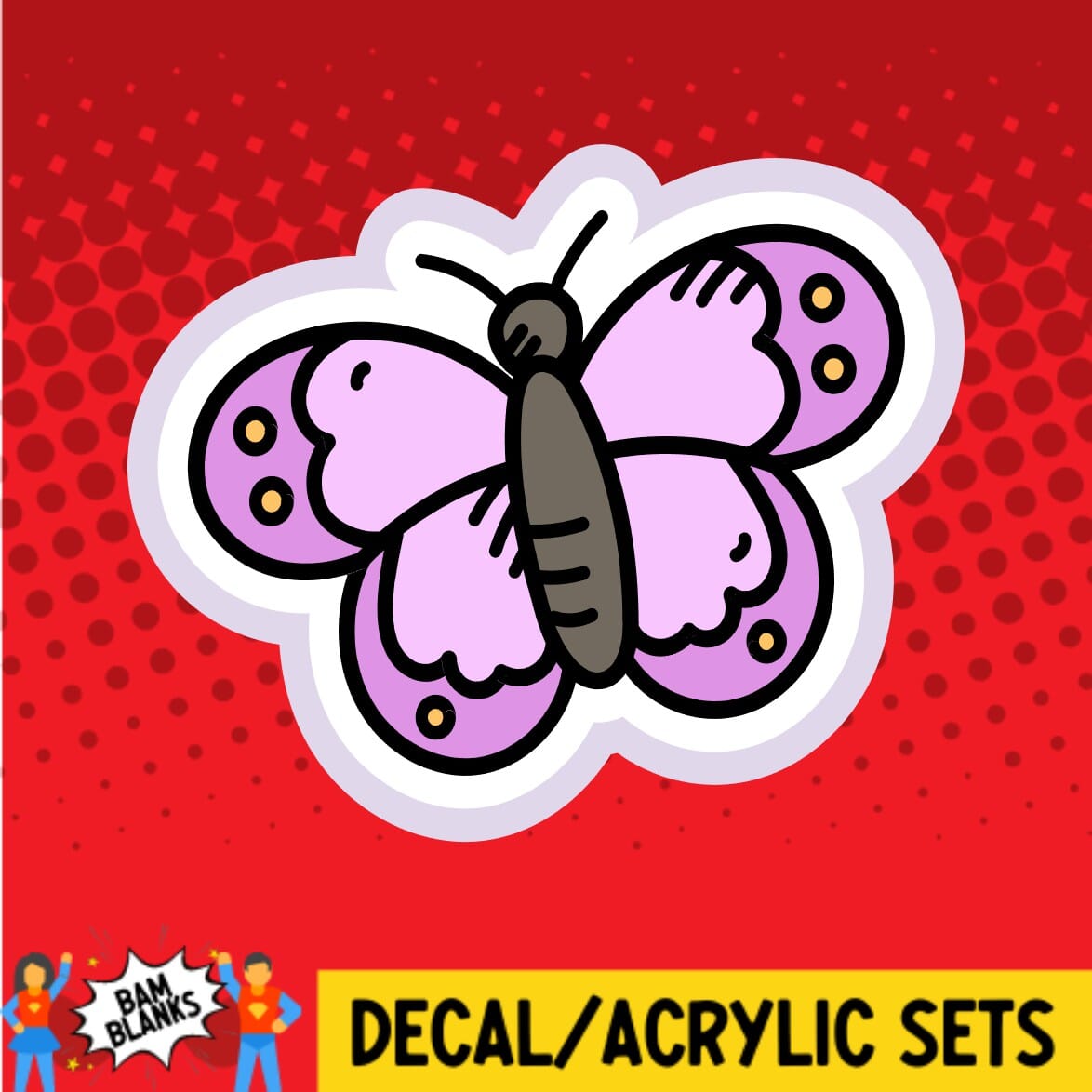 Purple Butterfly - DECAL AND ACRYLIC SHAPE #DA01986