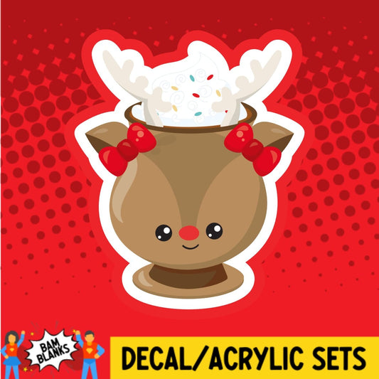 Reindeer Mug 2 - DECAL AND ACRYLIC SHAPE #DA01625