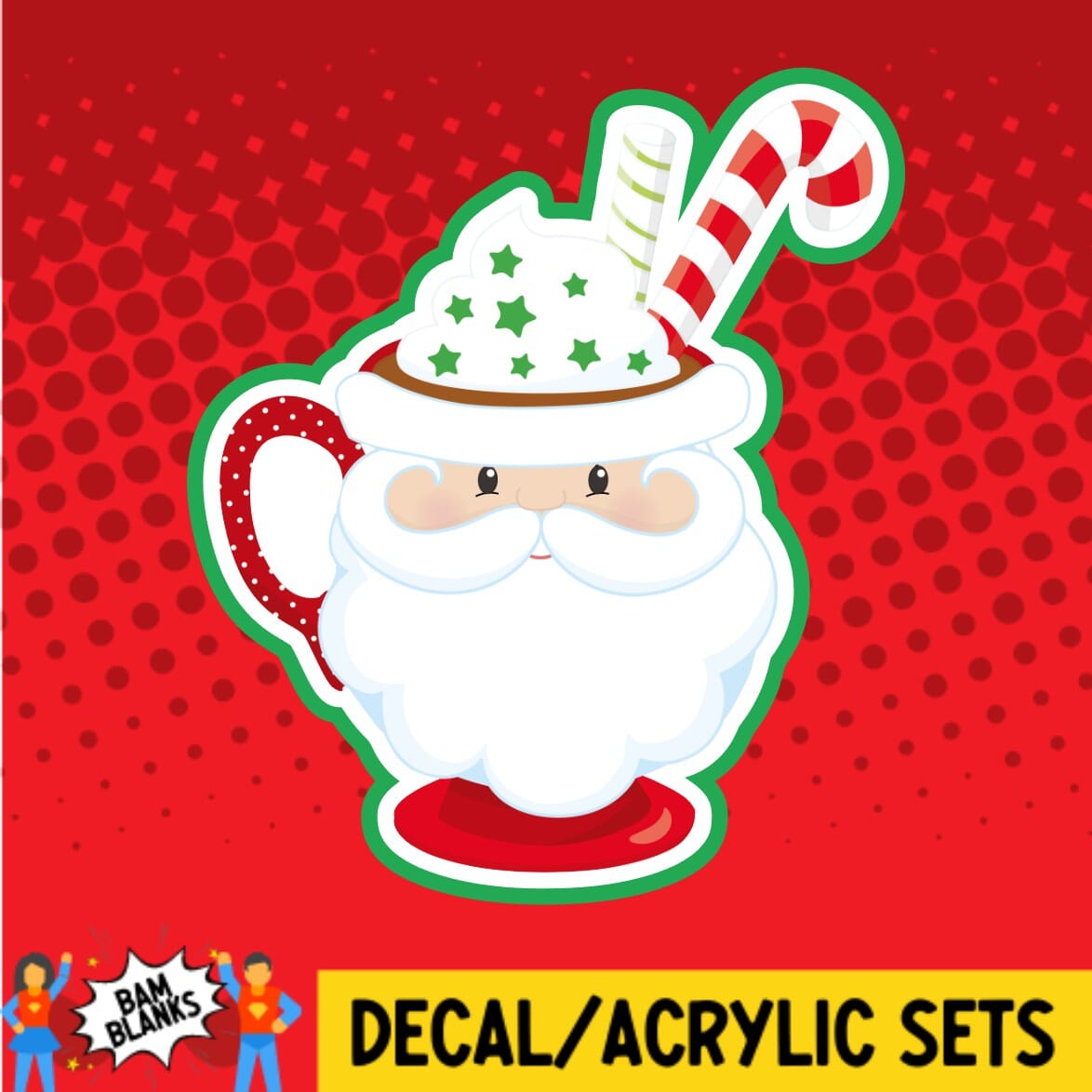 Santa Mug 2 - DECAL AND ACRYLIC SHAPE #DA01627