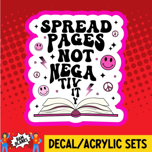 Spread Pages Not Negativity - DECAL AND ACRYLIC SHAPE #DA02103