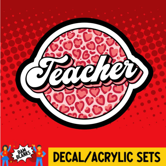 Teacher Valentine Cheetah - DECAL AND ACRYLIC SHAPE #DA01688