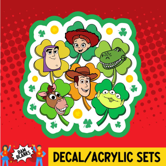 Toy Friends Shamrocks - DECAL AND ACRYLIC SHAPE #DA02012