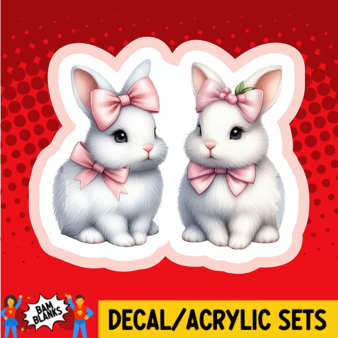 Two Bunnies - DECAL AND ACRYLIC SHAPE #DA01879