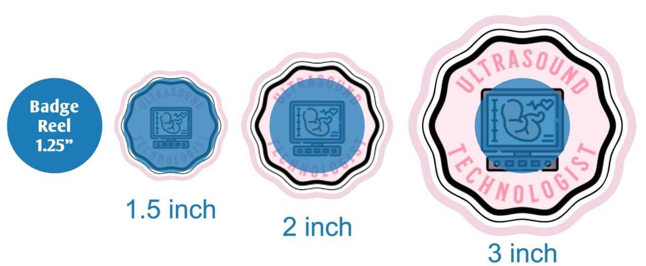 Ultrasound Technologist Scalloped Circle - DECAL AND ACRYLIC SHAPE #DA02123