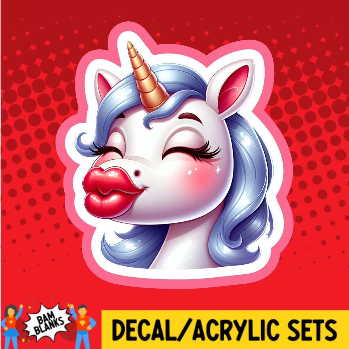 Unicorn Kisses - DECAL AND ACRYLIC SHAPE #DA01779