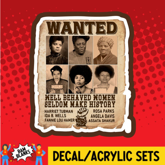 Wanted Amazing Women - DECAL AND ACRYLIC SHAPE #DA01980