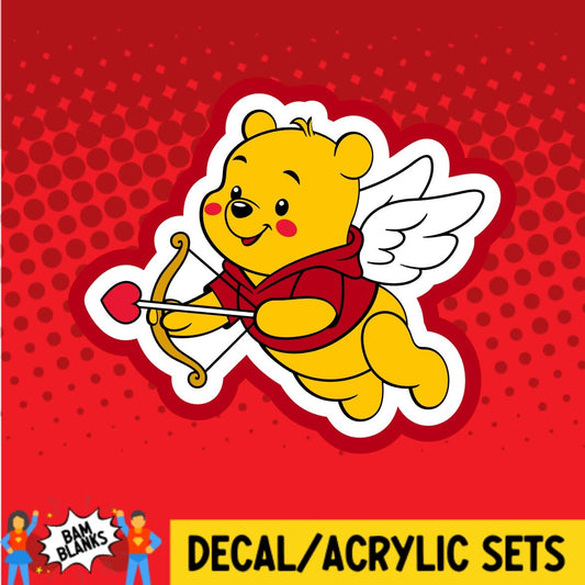 Yellow Bear Cupid - DECAL AND ACRYLIC SHAPE #DA01920