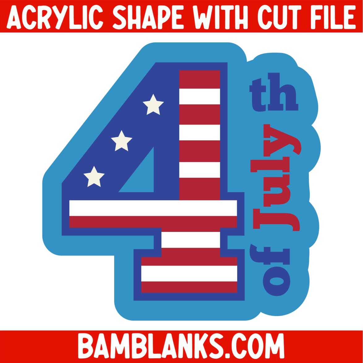 4th of July - Acrylic Shape #739