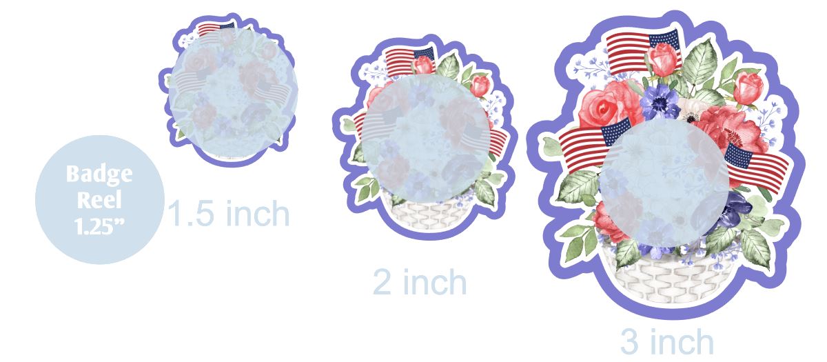 4th of July Flower Arrangement - DECAL AND ACRYLIC SHAPE #DA0197