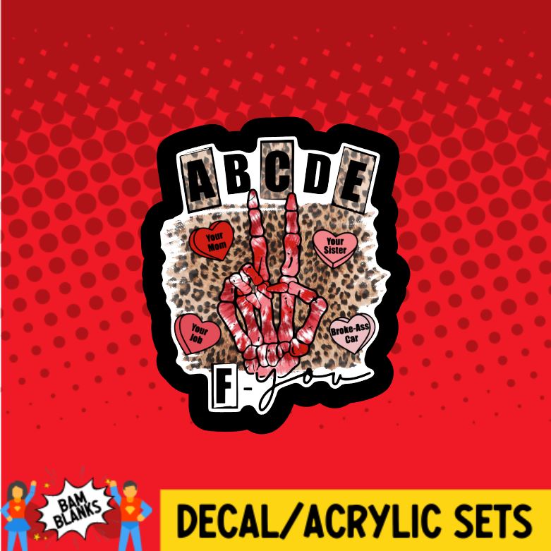 ABCDEFU - DECAL AND ACRYLIC SHAPE #DA0574