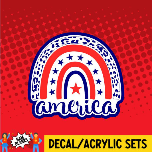 America Rainbow - DECAL AND ACRYLIC SHAPE #DA0987