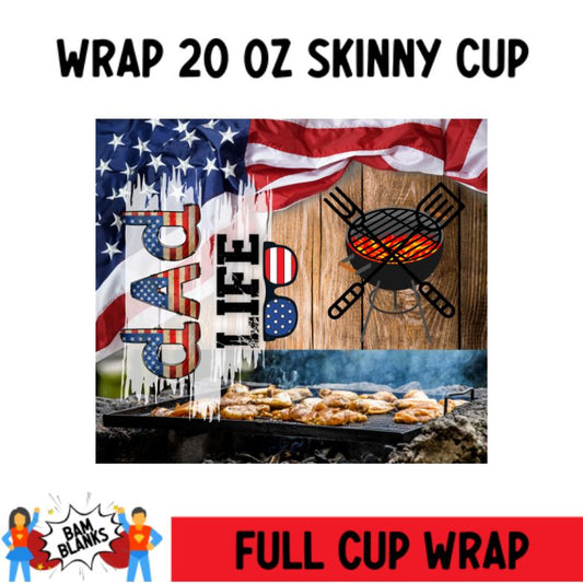 American Dad Life - 20 oz Skinny Cup Wrap - CW0066