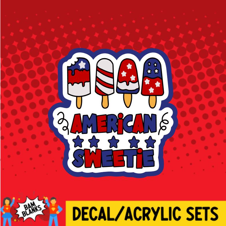 American Sweetie - DECAL AND ACRYLIC SHAPE #DA0989