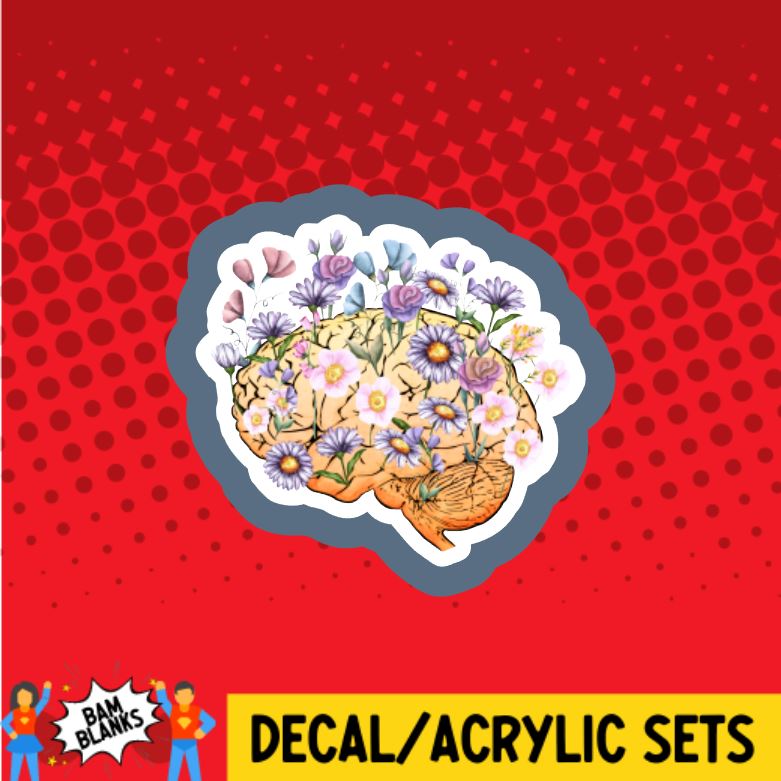 Anatomy Brain with Flowers - DECAL AND ACRYLIC SHAPE #DA0782