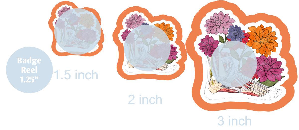 Anatomy Foot with Flowers - DECAL AND ACRYLIC SHAPE #DA0770