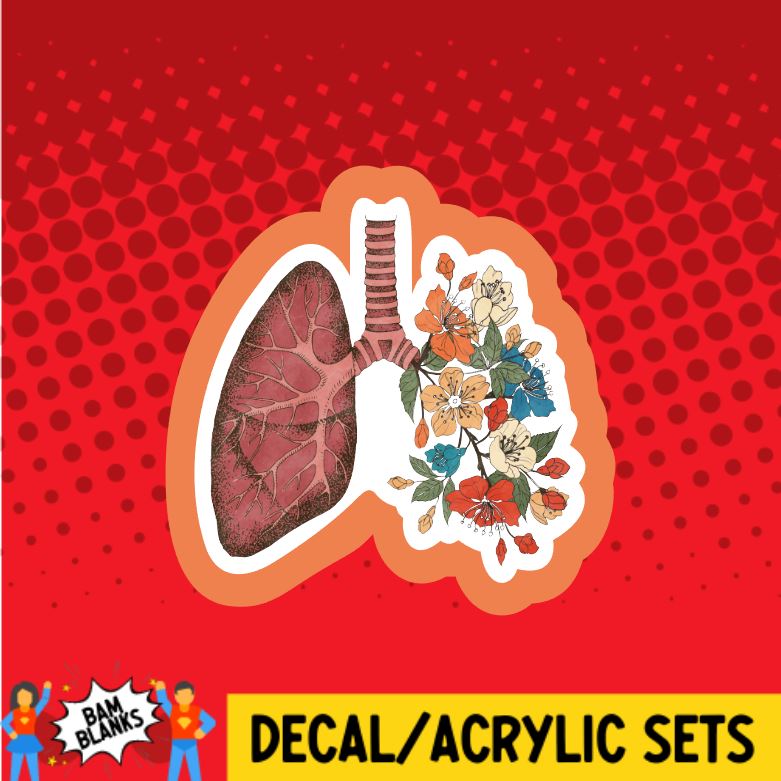 Anatomy Lungs with Flowers - DECAL AND ACRYLIC SHAPE #DA0778