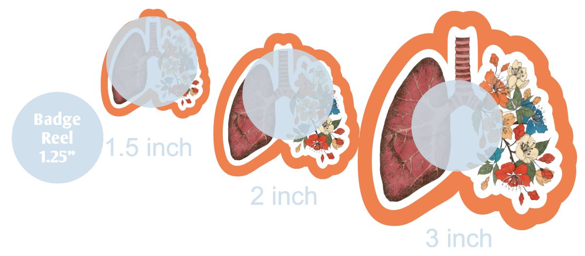 Anatomy Lungs with Flowers - DECAL AND ACRYLIC SHAPE #DA0778