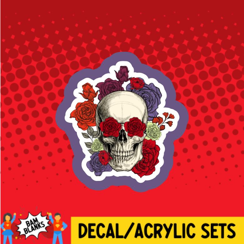 Anatomy Skull with Flowers - DECAL AND ACRYLIC SHAPE #DA0777