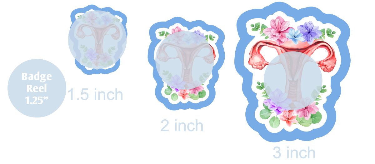 Anatomy Uterus with Flowers - DECAL AND ACRYLIC SHAPE #DA0769