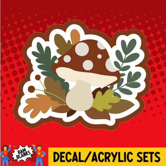 Autumn Leaves And Mushroom - DECAL AND ACRYLIC SHAPE #DA01339