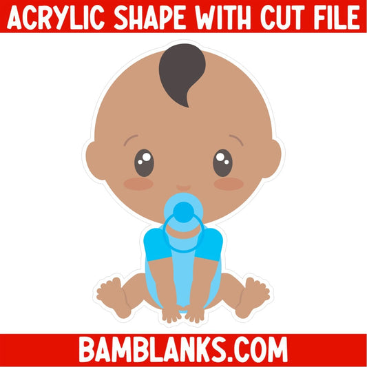 Baby Boy with Paci - Acrylic Shape #011