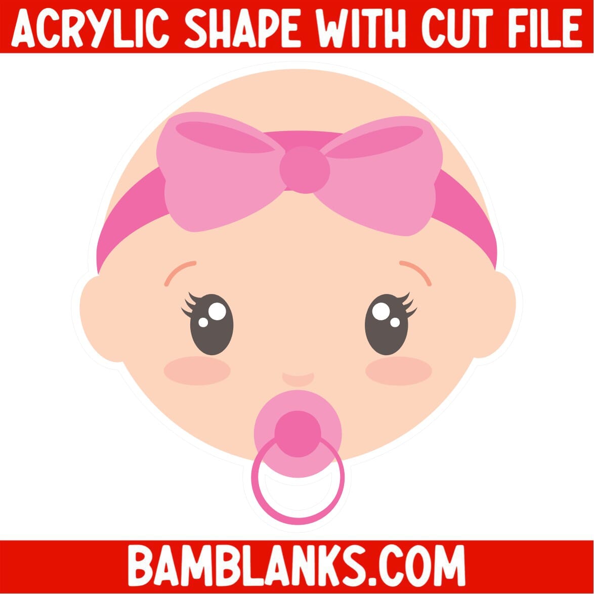 Baby Face with Paci - Acrylic Shape #013