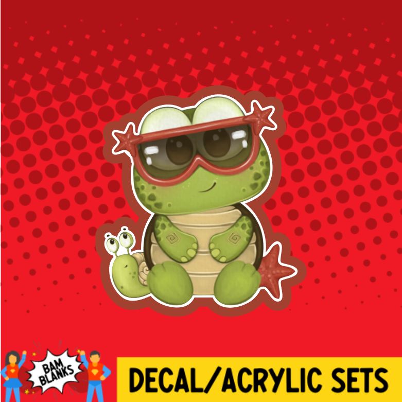 Baby Turtle with Sunglasses - DECAL AND ACRYLIC SHAPE #DA0561