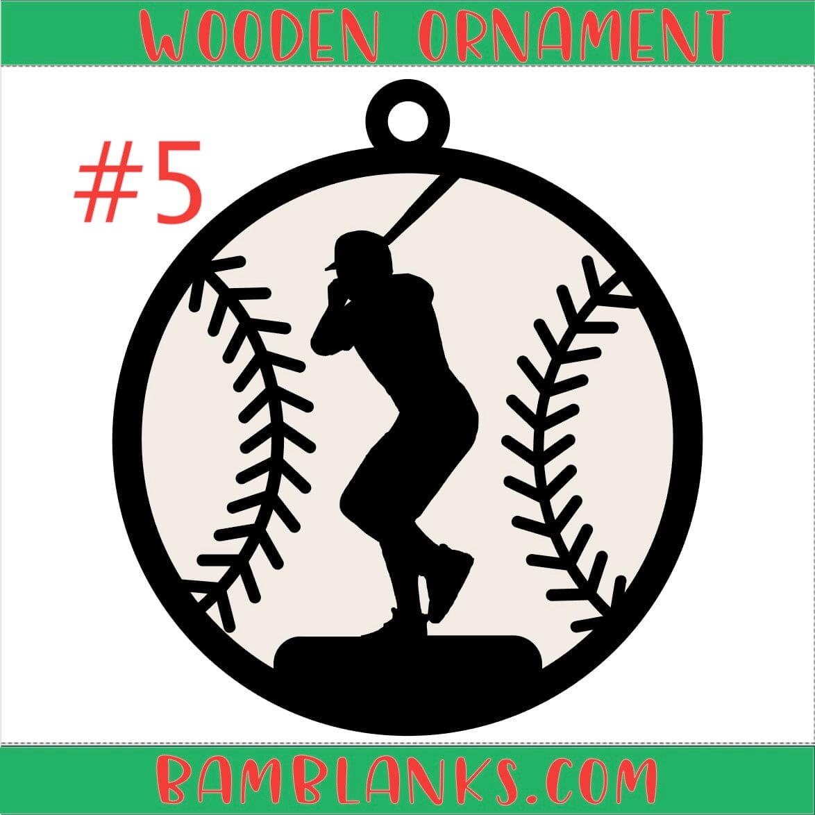 Baseball - Wood Ornament #W165