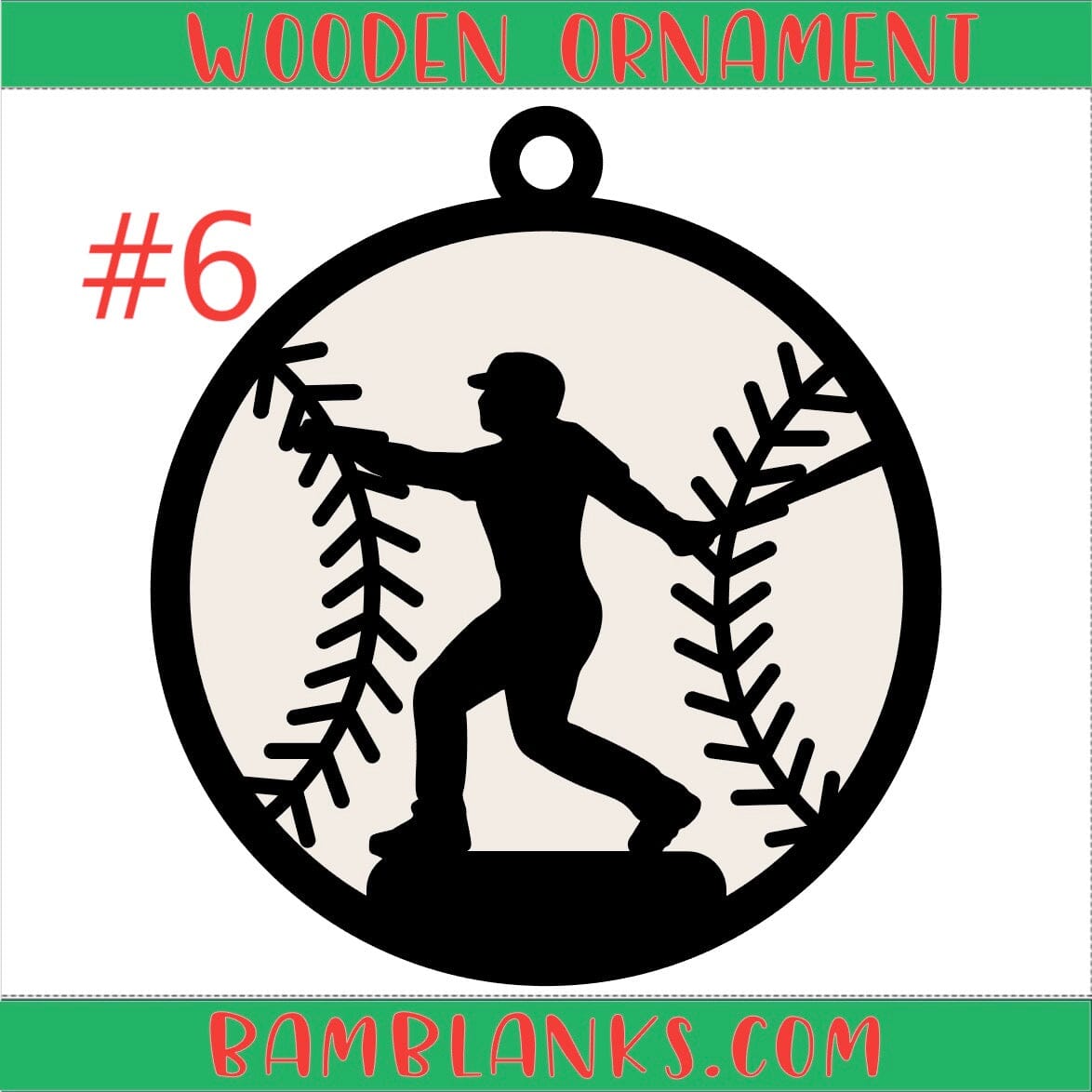 Baseball - Wood Ornament #W165