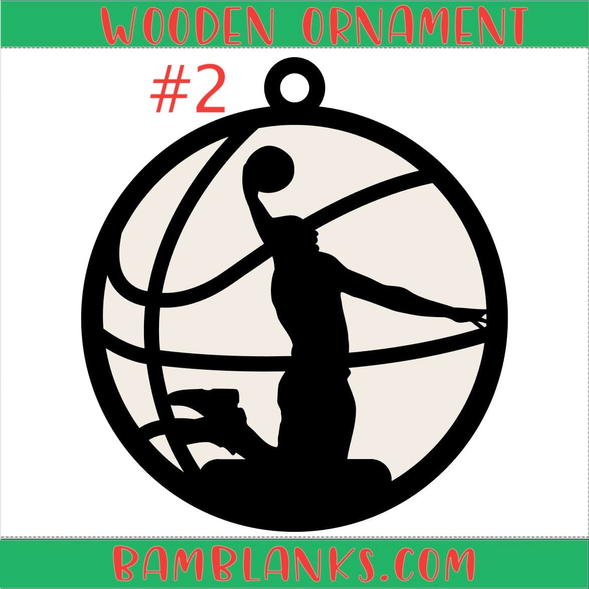 Basketball (Boys) - Wood Ornament #W166