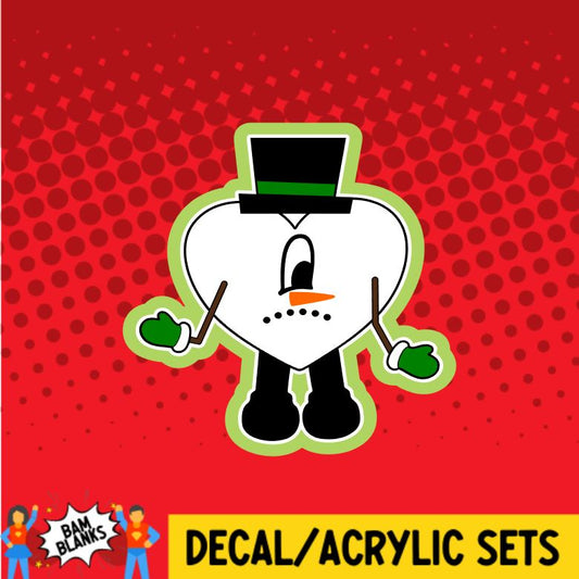 BB Heart Snowman - DECAL AND ACRYLIC SHAPE #DA0493
