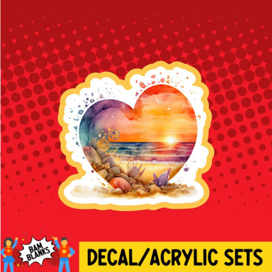 Beach Heart 1 - DECAL AND ACRYLIC SHAPE #DA0128