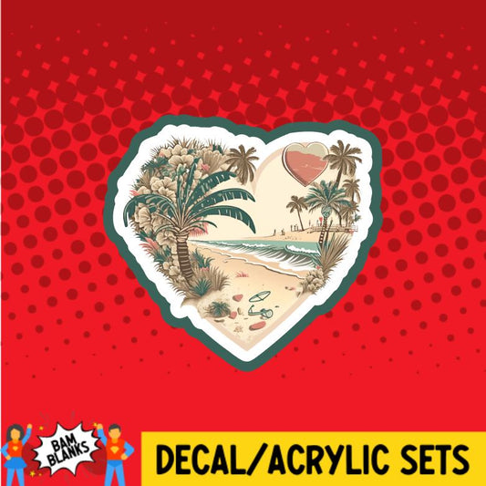 Beach Heart 2 - DECAL AND ACRYLIC SHAPE #DA0129