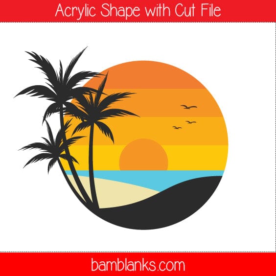 Beach Sunset 2 - Acrylic Shape #769