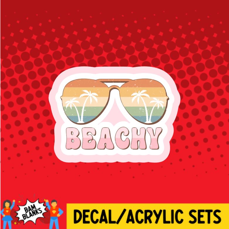 Beachy Sunglasses - DECAL AND ACRYLIC SHAPE #DA0891