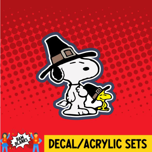 Beagle and Bird Thanksgiving - DECAL AND ACRYLIC SHAPE #DA0504