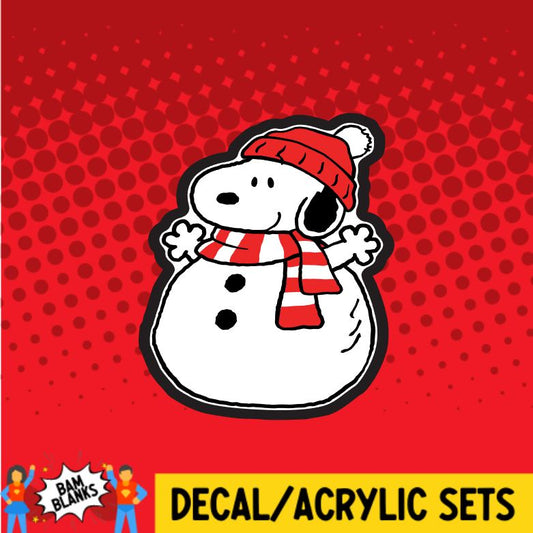 Beagle Snowman - DECAL AND ACRYLIC SHAPE #DA0522