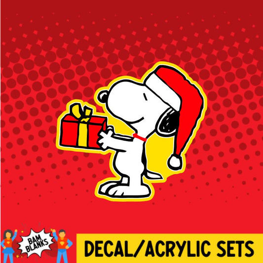 Beagle with Gift - DECAL AND ACRYLIC SHAPE #DA0521