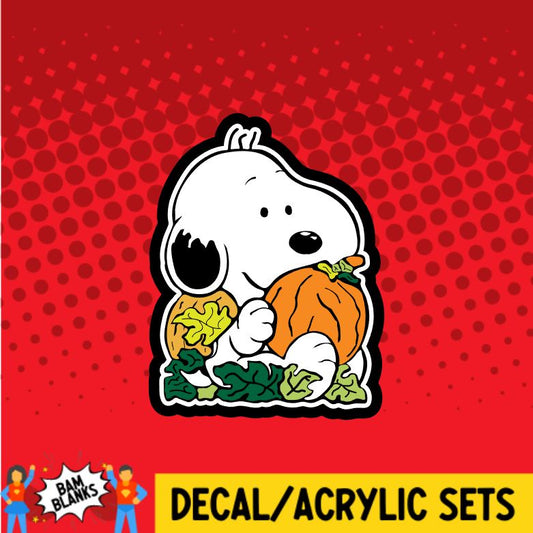 Beagle with Pumpkins - DECAL AND ACRYLIC SHAPE #DA0494