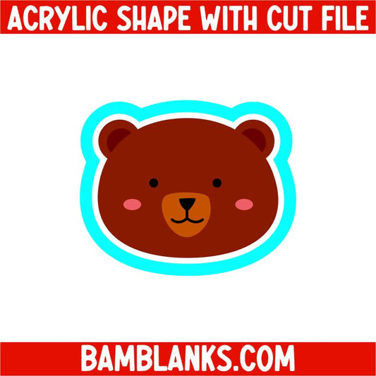 Bear Face - Acrylic Shape #2346
