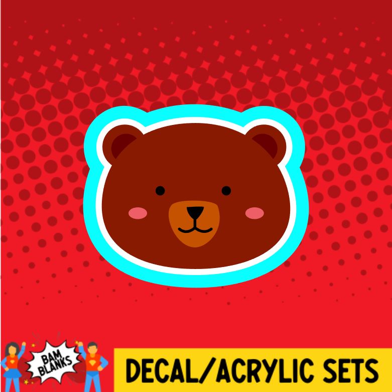 Bear Face - DECAL AND ACRYLIC SHAPE #DA0136