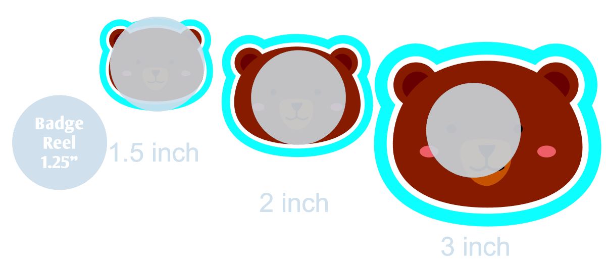 Bear Face - DECAL AND ACRYLIC SHAPE #DA0136