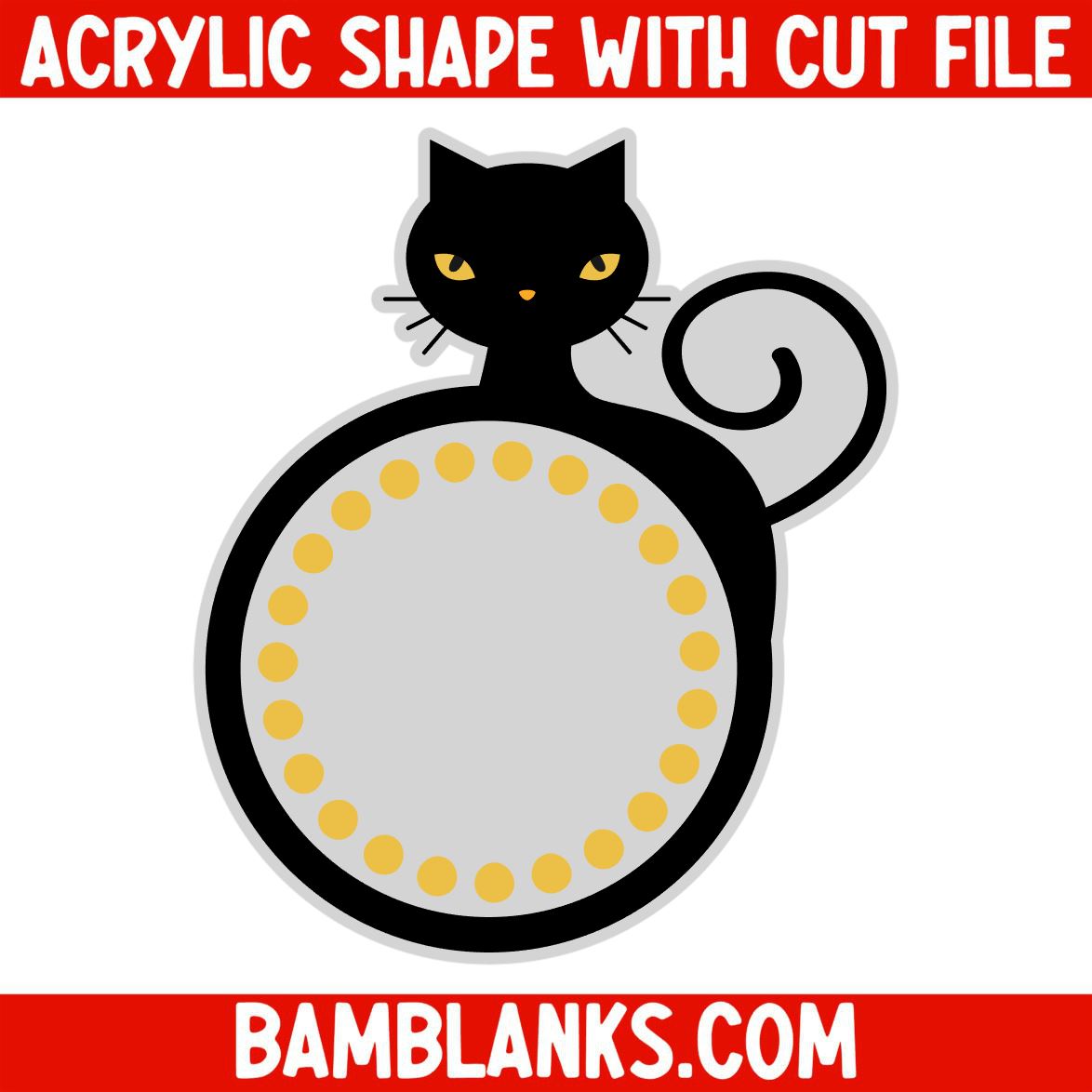 Black Cat Monogram - Acrylic Shape #862