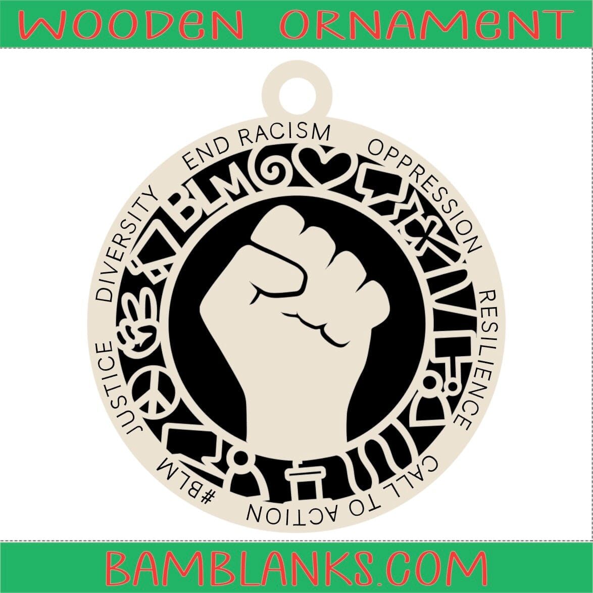 BLM - Wood Ornament #W050